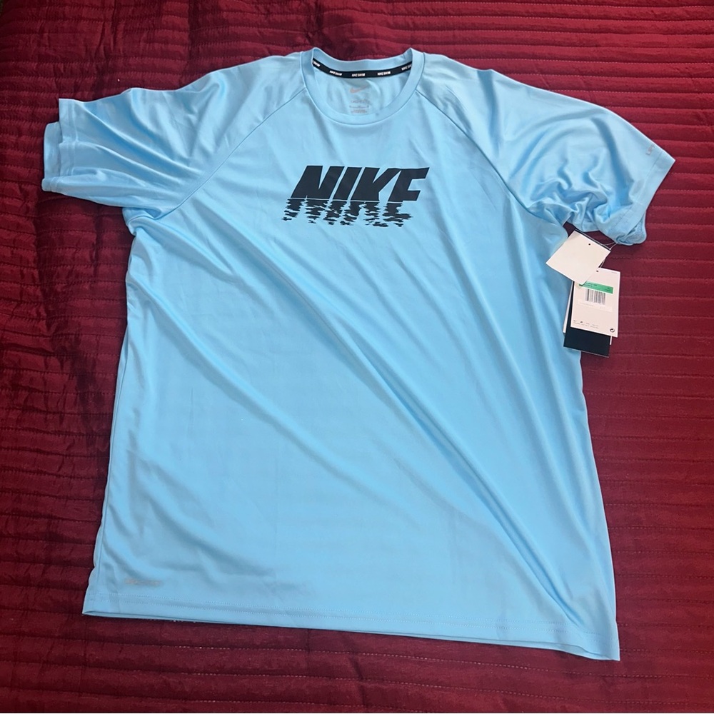 Nike Sky Blue Tee with Black Logo - Picture 2 of 2